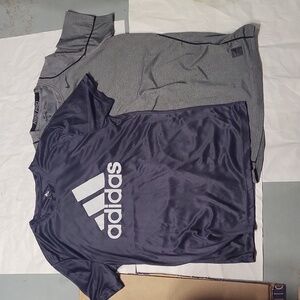 2 Mens M gray Adidas Nike Shirt Lot